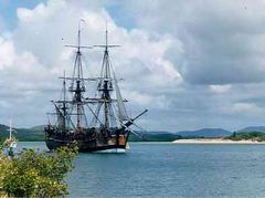 Lieutenant James Cook charted the East coast of Australia on HM Bark Endeavour, claiming the land for Britain in 1770. This replica was built in Fremantle in 1988 for Australia's bicentenary.