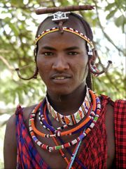 A Maasai man in traditional attire