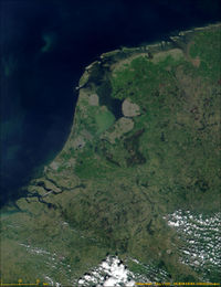Satellite image of the Netherlands (ca. May 2000)