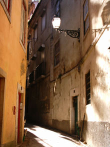 A street in Lisbon's old quarters.