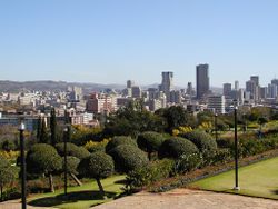 The central area of Pretoria, the administrative capital of South Africa.