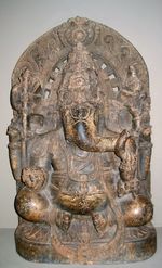 This statue of Ganesha was created in the Mysore District of Karnataka in the 13th century.