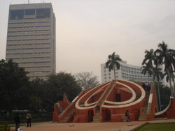 Delhi offers a glimpse of ancient and modern-day India. Shown here is the 16th-century Jantar Mantar in the heart of New Delhi.