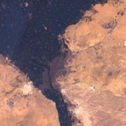 A simulated-colour satellite image of Cairo, Egypt, taken on NASA's Landsat 7  satellite.