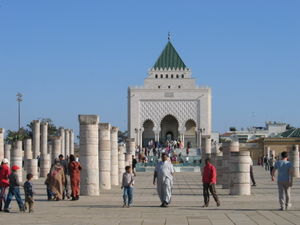 Mausoleum of Mohammed V through mosque ruins