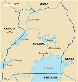 Lake Albert and its river systems.
