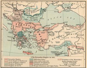 The Byzantine Empire in 1265 (William R. Shepherd, Historical Atlas, 1911).