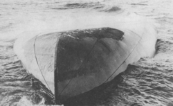 The 504 ft (154 m) Charles S. Price, upside down on the southern end of Lake Huron.