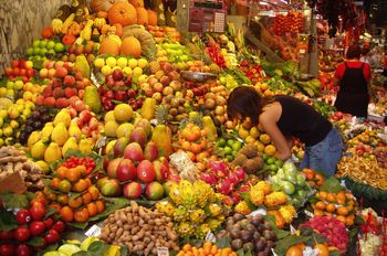 Fruit stall in Barcelona, Catalonia.