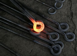Hot metal work from a blacksmith
