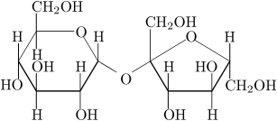 Sucrose is a disaccharide of glucose (left) and fructose, important molecules in the body.