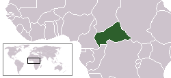 Location of the Central African Republic