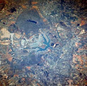 Bras&iacute;lia from space, November 1990