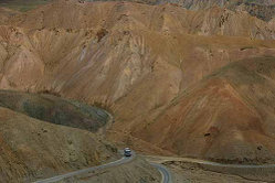 Because of rigid mountainous terrain, Kashmir has poor transportation system making vast regions of Kashmir completely inaccessible. Shown here is the only highway connecting the Kashmir valley and Ladakh.