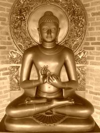 A replica of an ancient statue of Gautama Buddha, found from Sarnath, near Varanasi.