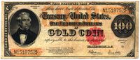 Representative money like this 1922 US 0 gold note could be exchanged by the bearer for its face value in gold.