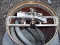 The interior of a Tipping Bucket Rain Gauge