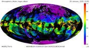 MODIS/Terra global mean atmospheric water vapor 