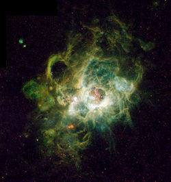 NGC 604, a giant H II region in the Triangulum Galaxy.