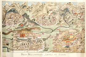 Early 19th-century map of Lhasa.