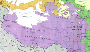 Ethnolinguistic Groups of Tibet, 1967 (See entire map, which includes a key)