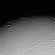 Figure 2: Degraded Craters on Enceladus, imaged by Cassini, 17 Feb 2005