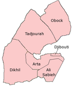 Map of the Regions of Djibouti.