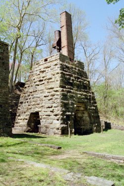 This blast furnace in eastern Missouri consumed up to 11,000 tons of ore and 16,000 cords of wood annually from 1827 to 1891.