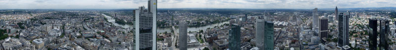 panorama over Frankfurt (Hessen) the banking city of Germany