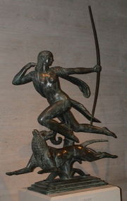 Hounds have been used for hunting since ancient times, as suggested by this statue of the goddess Diana hunting.