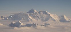 Aerial view of Mount Everest from the south.