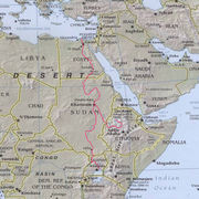 East Africa, showing the course of the River Nile