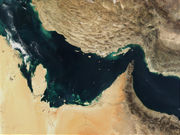 Satellite image showing the Persian Gulf