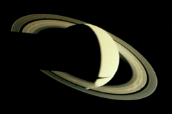 Voyager 1 image of Saturn from 5.3 million km four days after its closest approach.