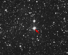 Location of the X-ray source Cygnus X-1 which is widely accepted to be a 10 solar mass black hole orbiting a blue giant star
