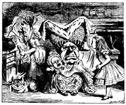 There's certainly too much pepper in that soup!' Alice said to herself, as well as she could for sneezing. —Alice in Wonderland (1865). Chapter VI: Pig and Pepper. Note the cook's pepper mill.
