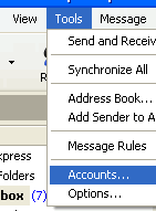 showing the process of getting to the Accounts option